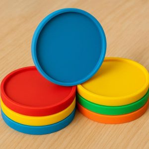 Colorful Silicone Coaster Set with Drip Edge