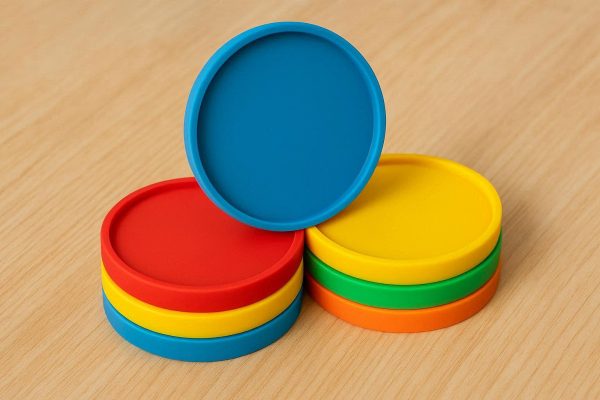 Colorful Silicone Coaster Set with Drip Edge