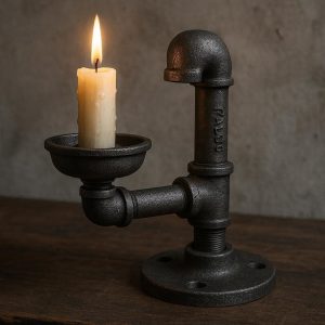 Industrial Cast Iron Desktop Candle Sconce