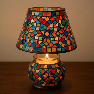 Mosaic Tile Desktop Candle Lamp